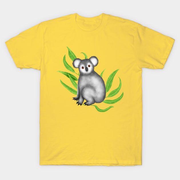 Cute Sitting Koala T-Shirt by illucalliart